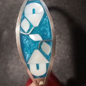 Vintage TAXCO Mexican fine 925 silver &  mother of pearl bracelet size 7